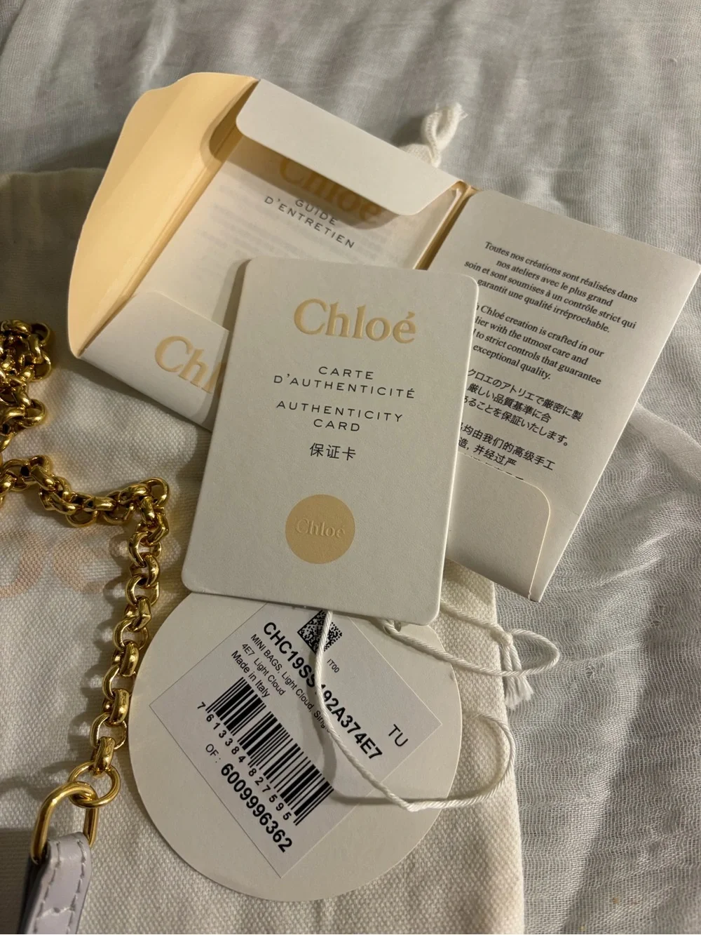 Authentic Chloé C Bag – Light Cloud Gray